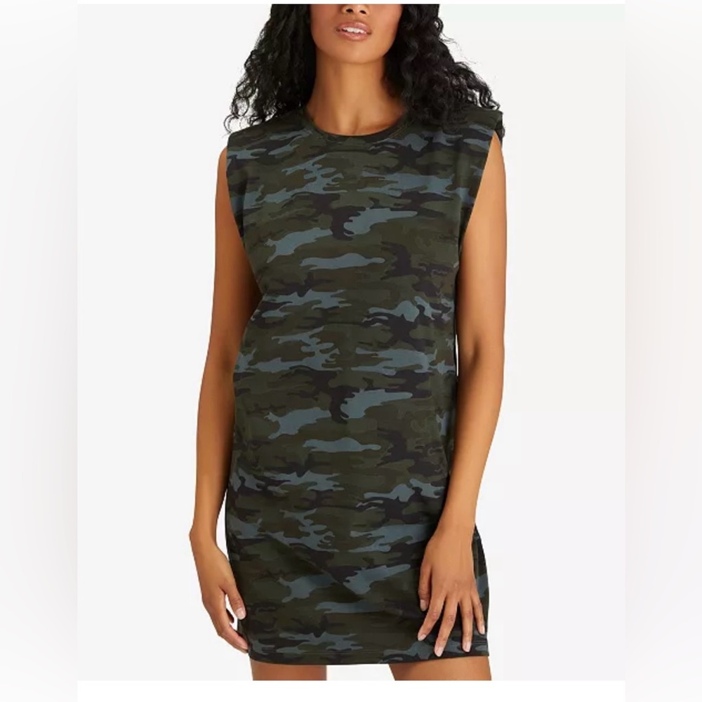 Sanctuary camo shoulder pad dress